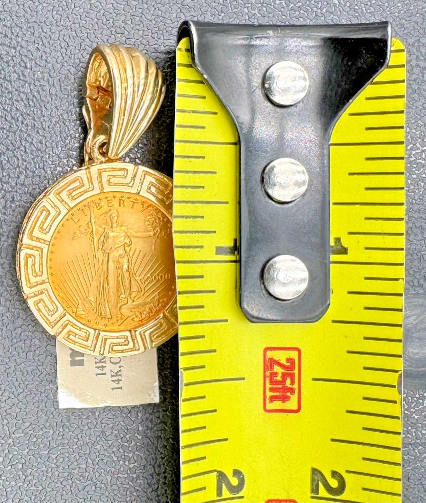 2000 American Gold Eagle $5 1/10ozt. Gold in 14kt Gold Versace Border 6mm Bale