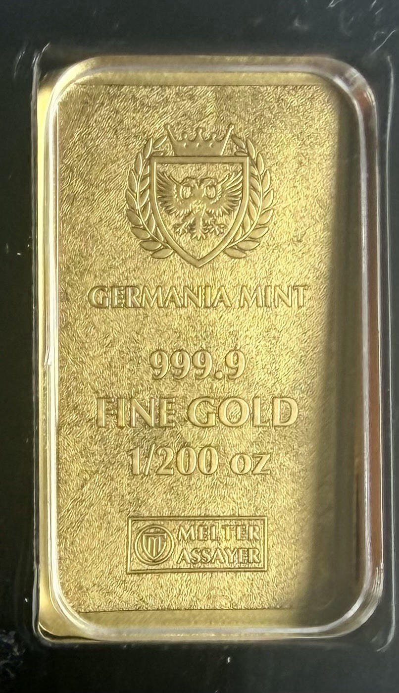 Germania Mint 1/200 oz .9999 Gold Stamped Bar in Capsule