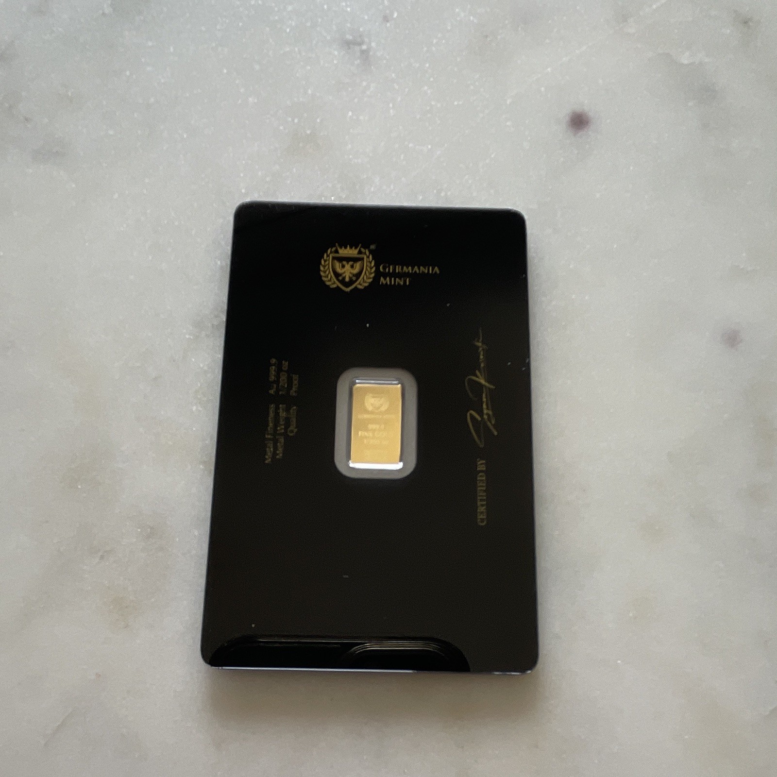 Germania Mint 1/200 Gold Bar in Sealed Assay Card Certified