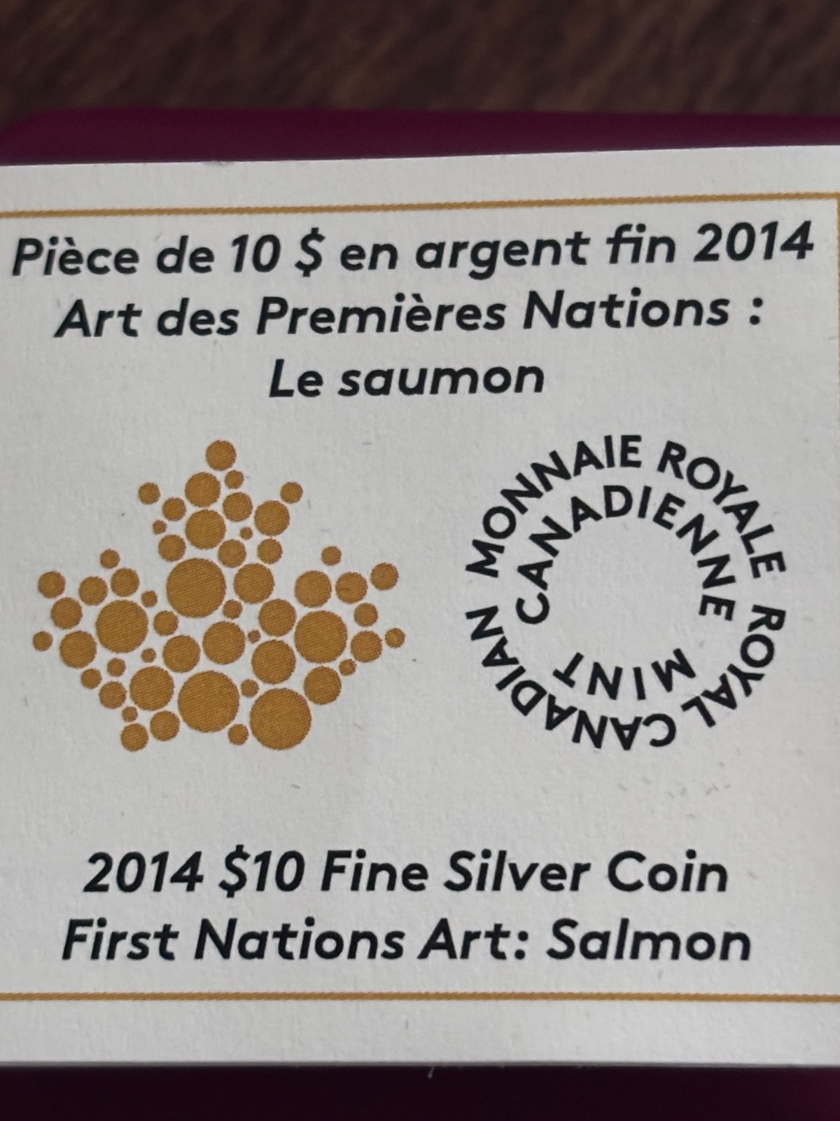 CANADA, SILVER, FIRST NATION ART SALMON, $10 2014