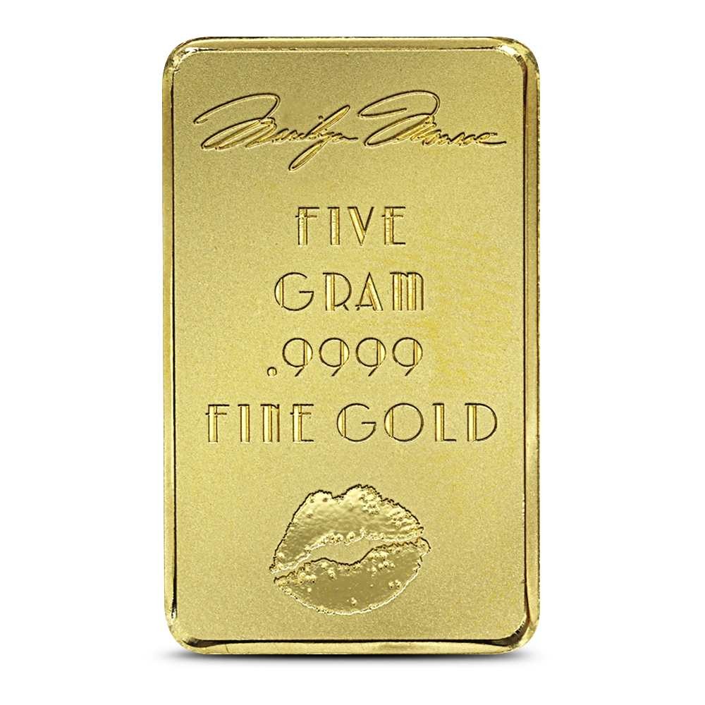 5 Gram Marilyn Monroe Gold Bar (New w Assay)