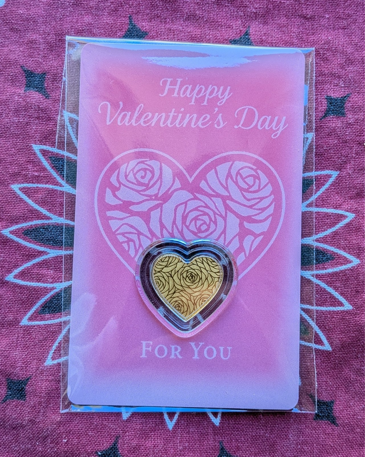 Happy Valentine’s Day 1/1000 oz Heart Shaped Gold in Card (5,000 Mintage)