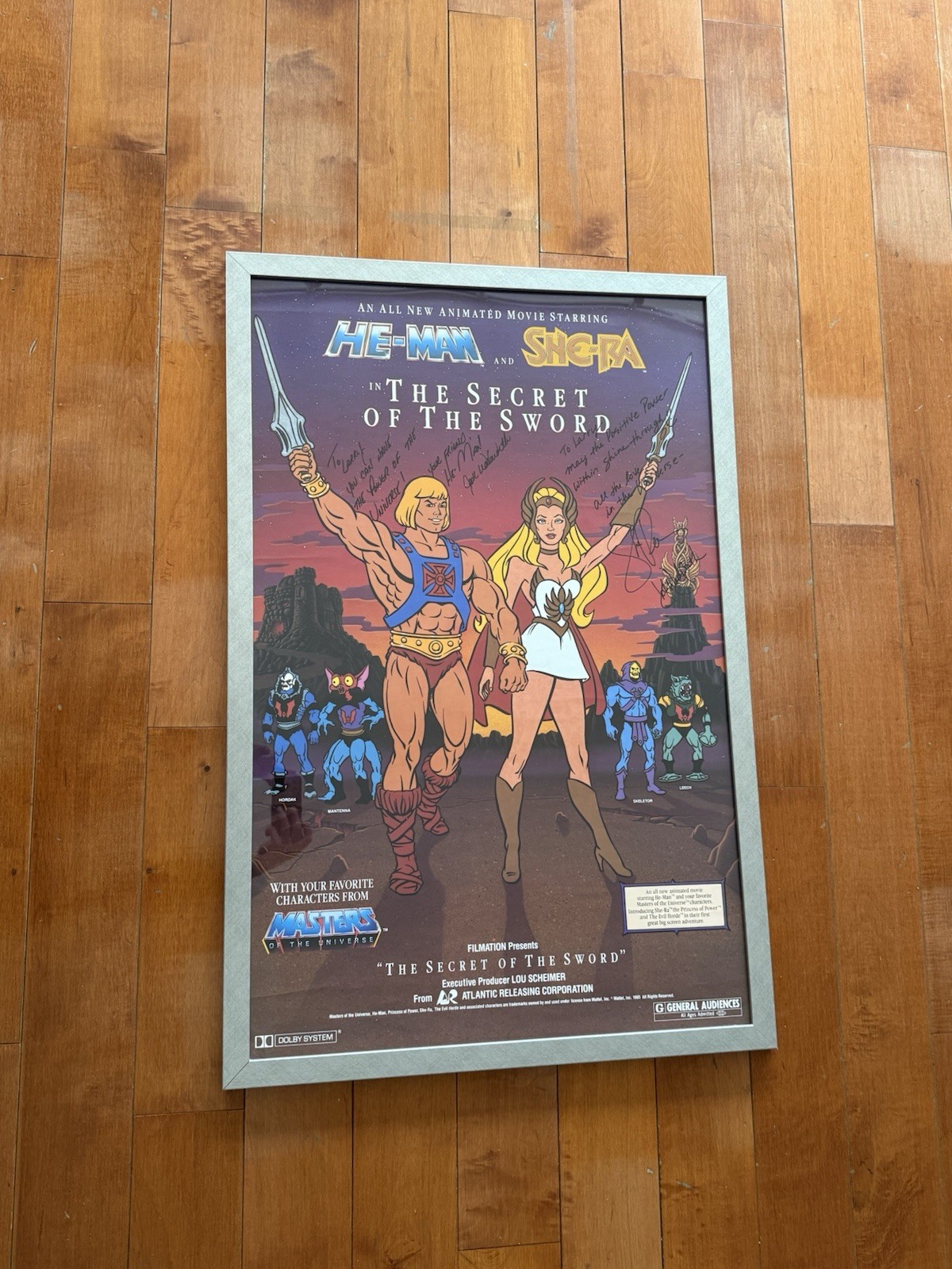 Masters Of The Universe Original Poster Signed by He-man & She-Ra