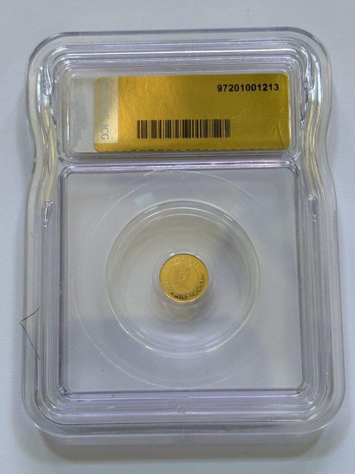 0.5 Gram Gold Clean Ripz Round ICG MS70 PL .9999 Fine Gold Fractional Rare