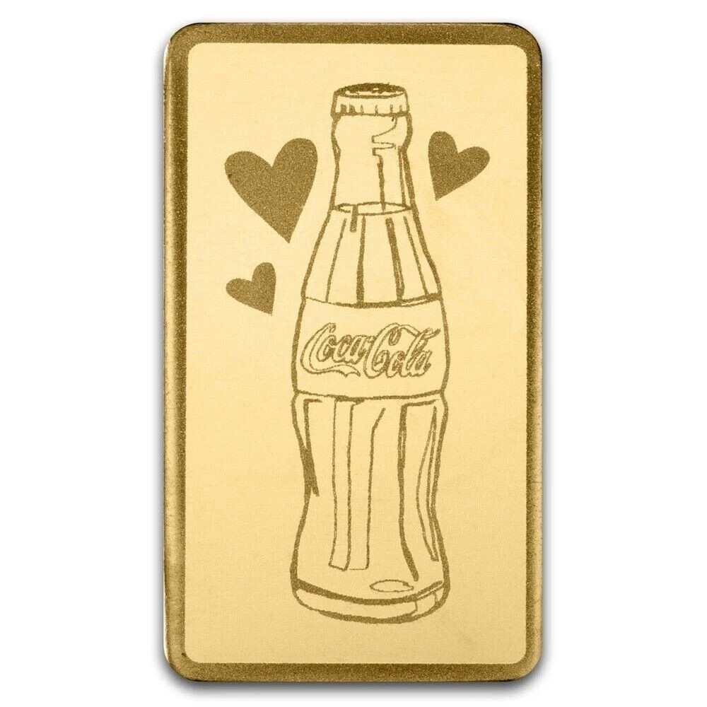 Coca-Cola Valentine’s Day Pamp Suisse .5 gram Gold Bar Special Carded Assay 1/2g
