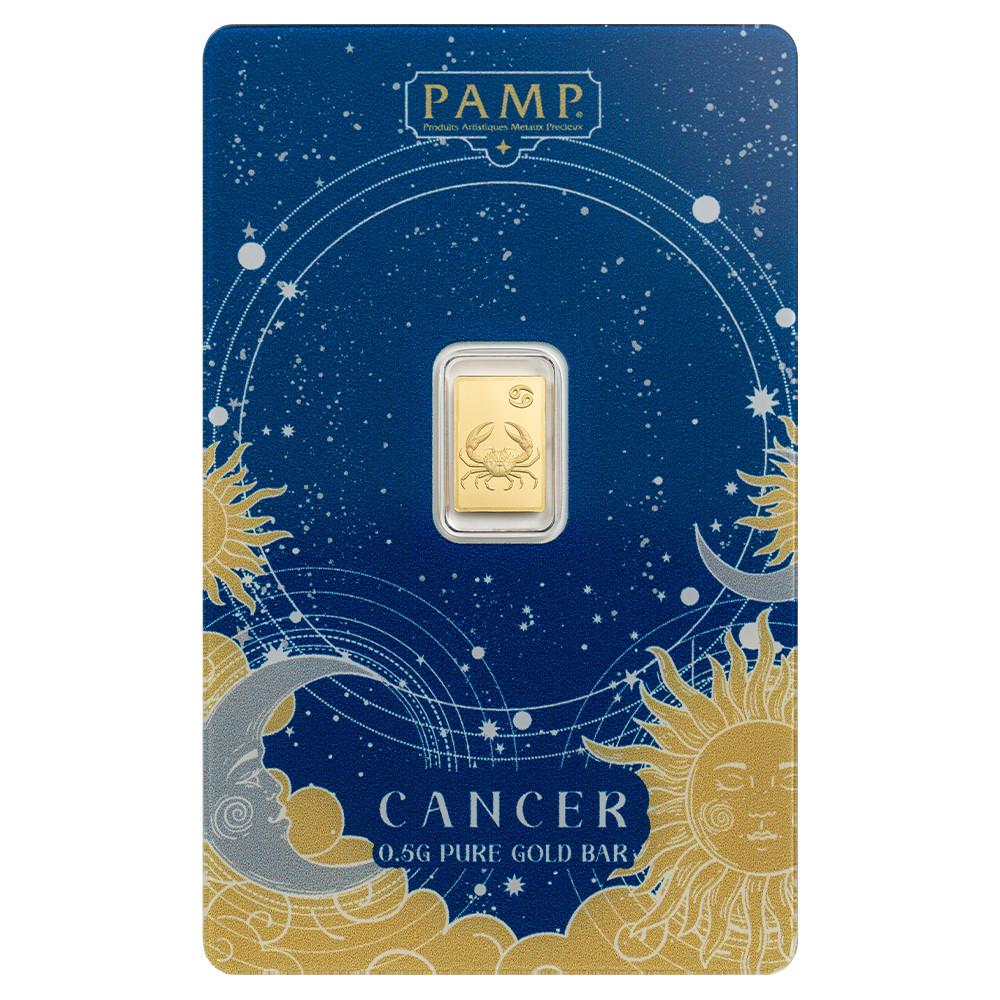 Pamp Suisse Zodiacs 0.5g .9999 Gold Bar in Assay Card | Cancer