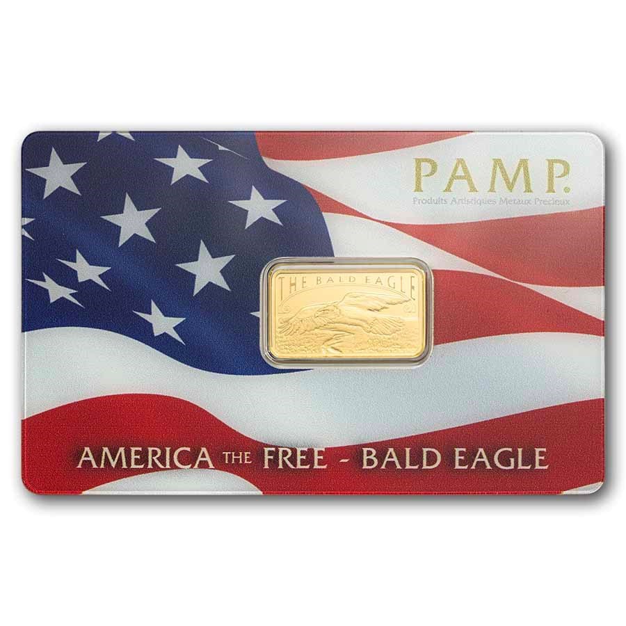 PAMP America the Free – Bald Eagle 5g Gold Bar – In Assay