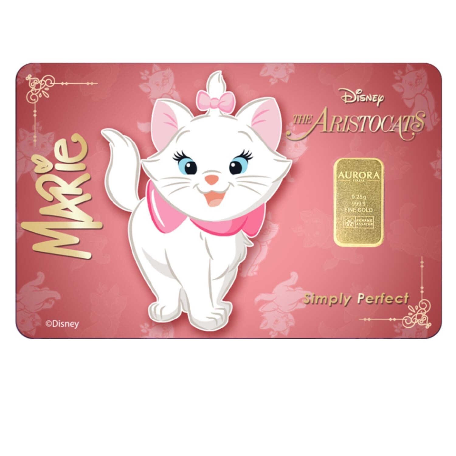 The Aristocats Marie Limited Edition Gold Bar 0.25gram 999.9 FreeShip