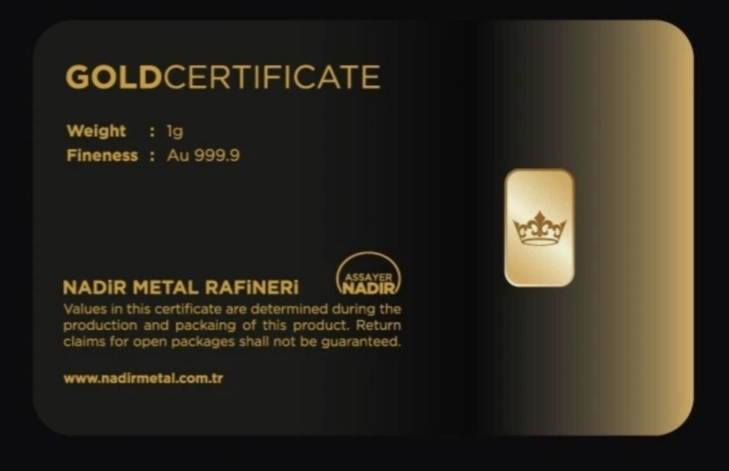 24ct Gold 1g TAVEX Bar in COA with Hologram