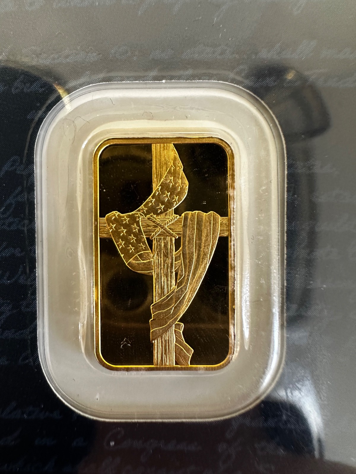 Argor-Hereaus SD Bullion Cross & Flag 1/10oz 3.1g Gold Bar 999.9 Collector Item