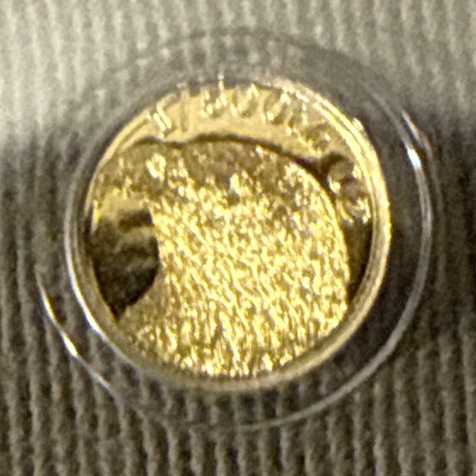 ICG MS70 Bald Eagle Gold Round – 1/500th oz Precious Metal Content per Unit