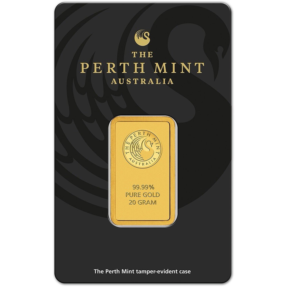 The Perth Mint Australia 20 g .9999 Gold Bullion Bar 99.99% Pure Gold