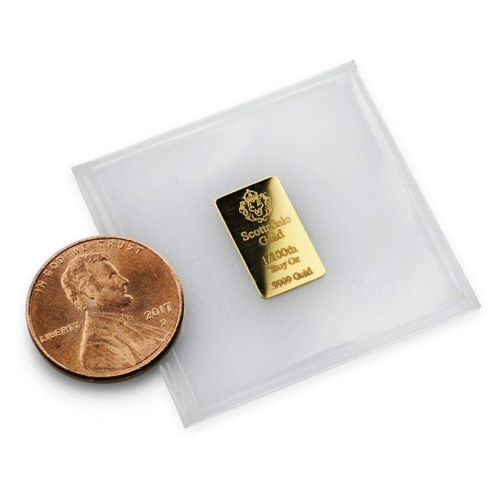 1/100 oz .9999 Gold Bar by Scottsdale Mint – Fractional Gold Bullion #A504