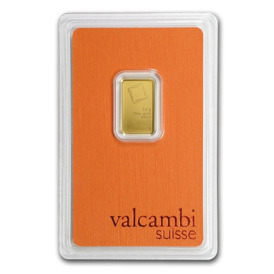 2.5 gram Gold Bar – Valcambi (In Assay)