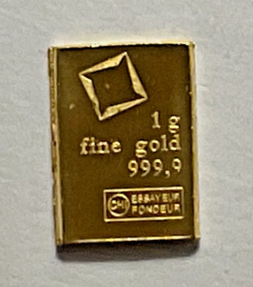 Lot Of 2- 1 Gram Gold Bar Loose -Valcambi Suisse .9999 Fine Gold, Secondary Mkt