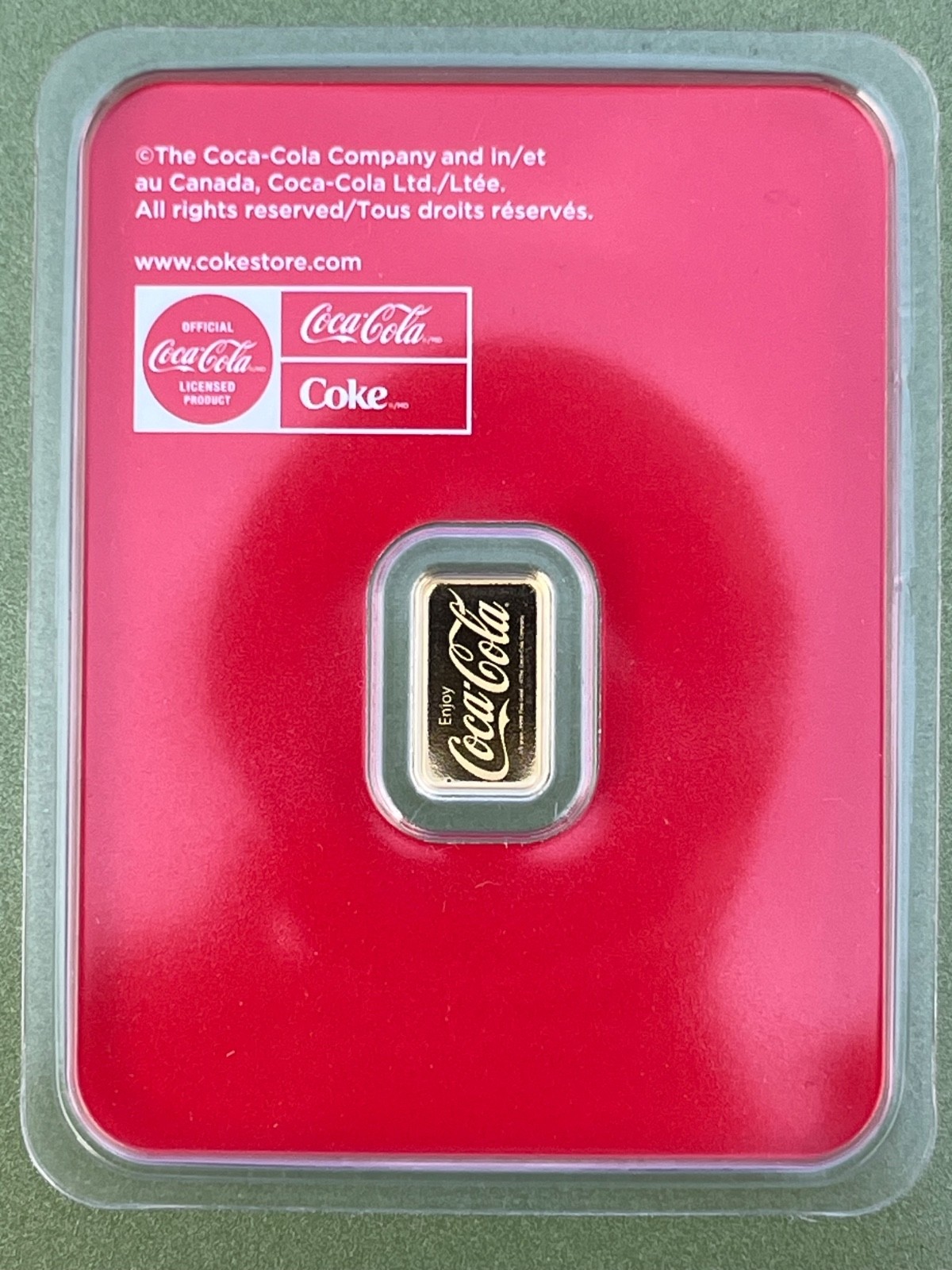 Coca Cola 1/2 Gram .999 Gold Bar Sealed Official Collector Edition Coca-Cola Mem