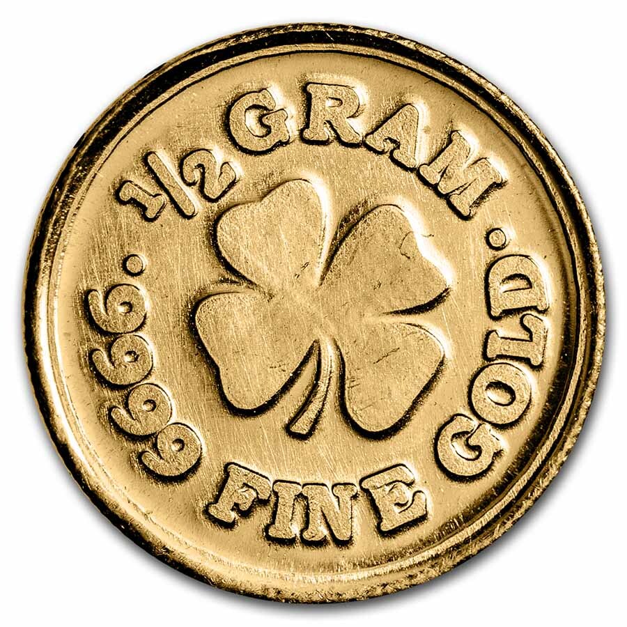 1/2 gram Gold Round – Four Leaf Clover