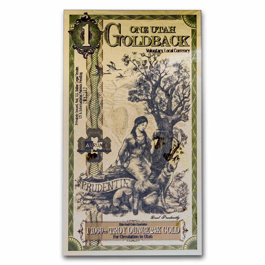 1 Utah Goldback – Aurum Gold Foil Note (24k)