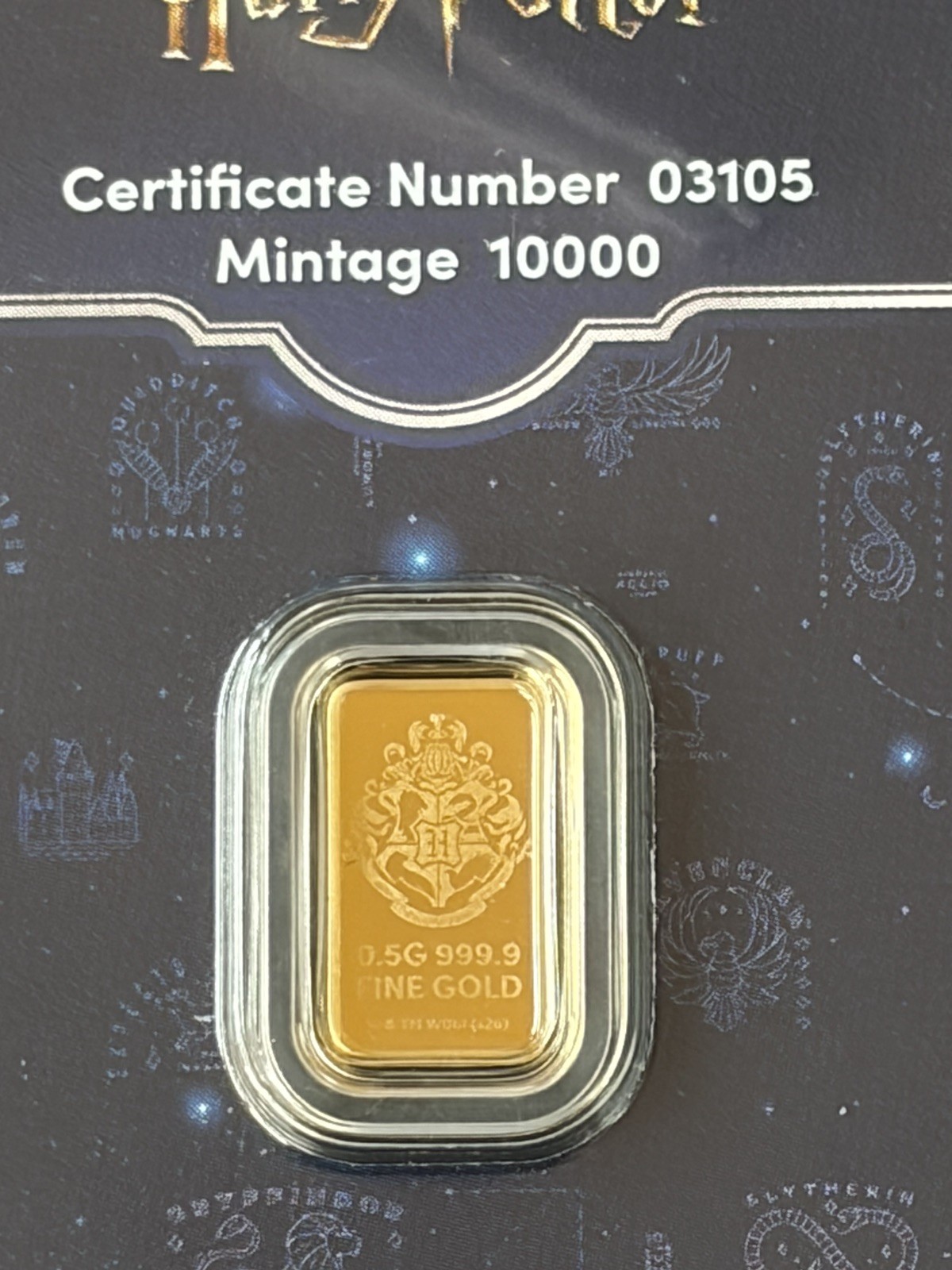 2026 PAMP Suisse Harry Potter 25th Anniversary 0.5g Gold Bar in Card