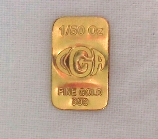 GOLD 1 /5Oth OUNCE OZ BAR 24K CGA SOLID PREMIUM BULLION 999.9 FINE INGOT
