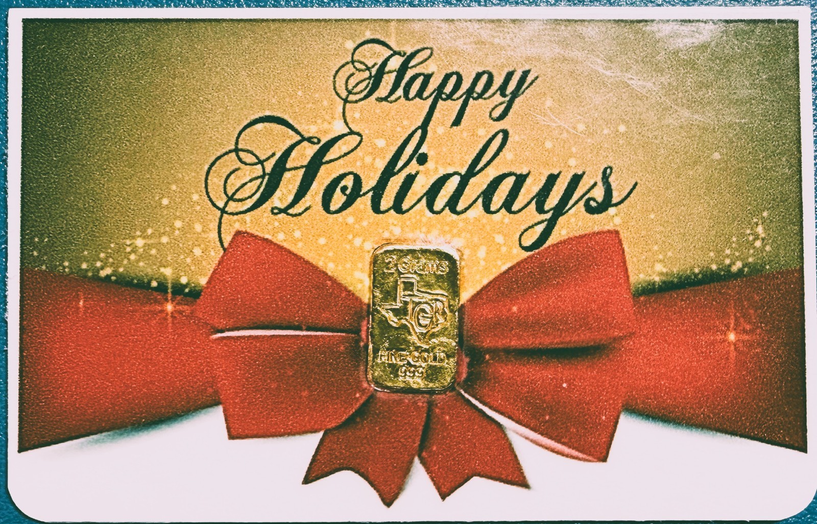 2g .999 Gold Bar TGR Texas Gold Refinery Assay Holiday Gift Card USA Made