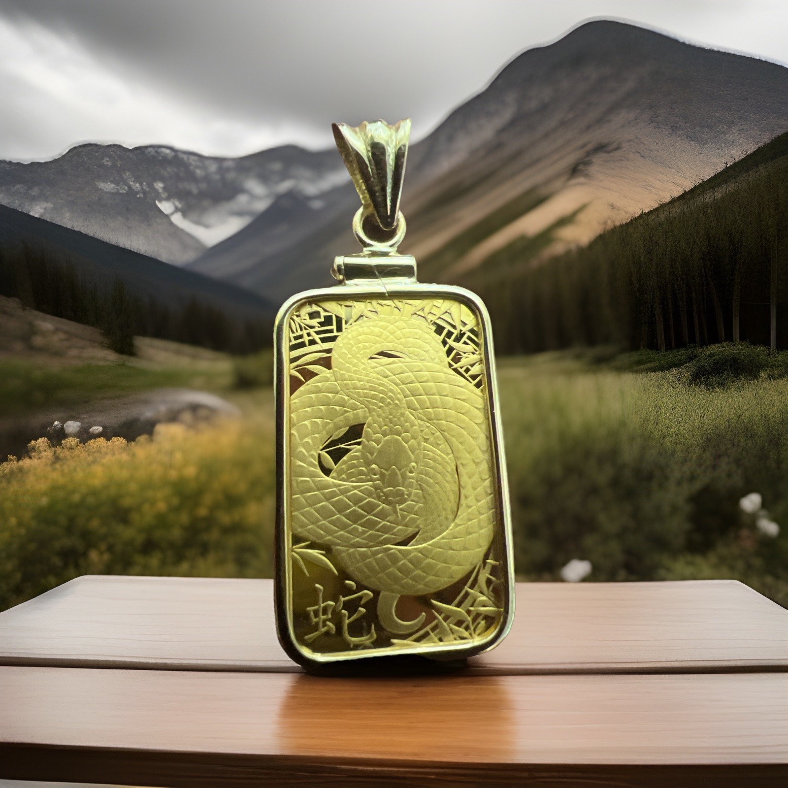 2025/24K/5G. Argor Heraeus Lunar Snake Gold Bar & FREE WITH PURCHASE 14k BEZEL!
