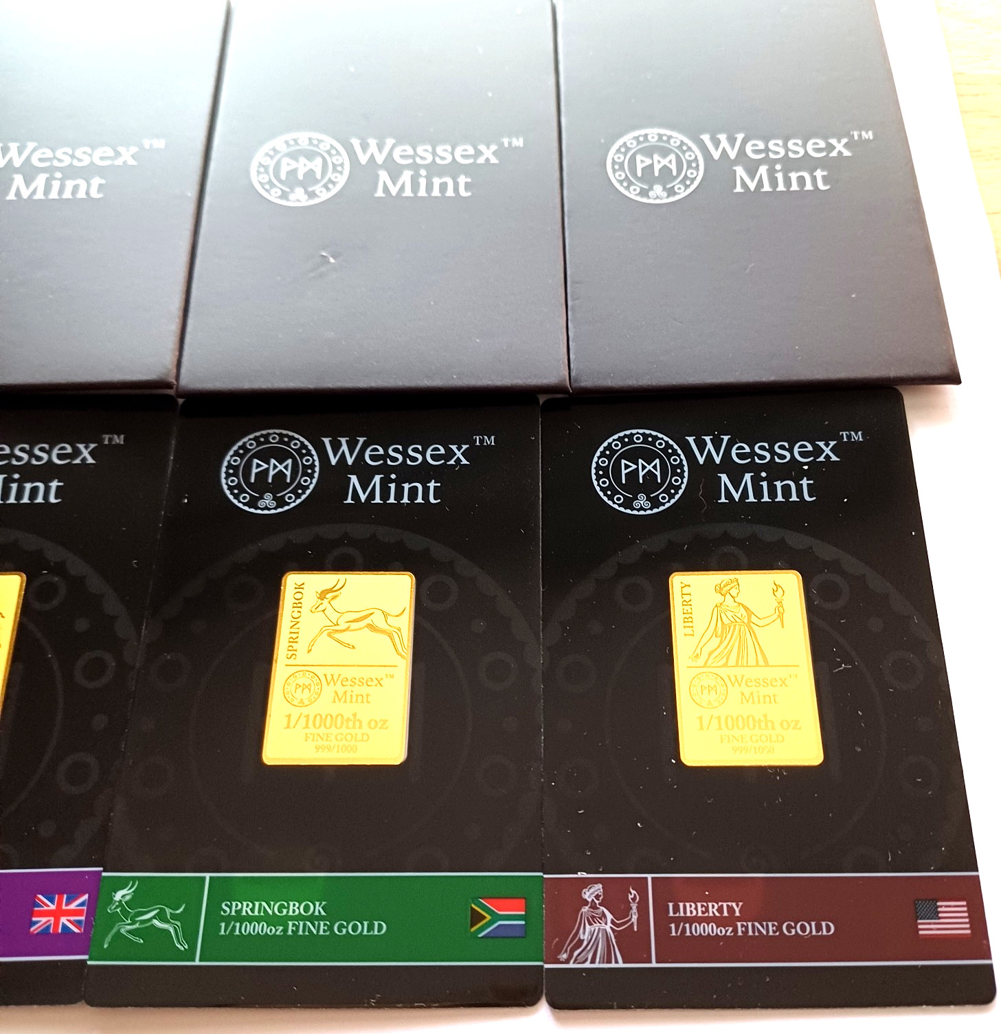 Wessex Mint 1/1000th oz x 3 Fine Gold Bars Bundle 999.9 24ct RRP £39.99 each