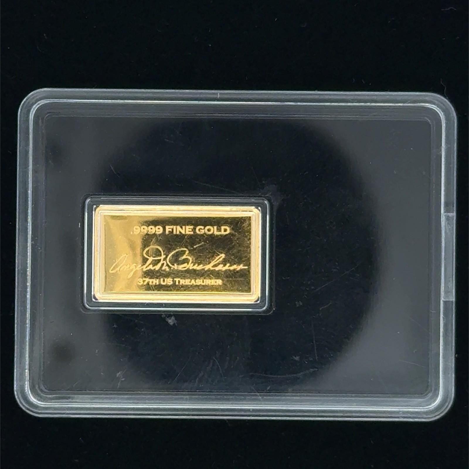 1/100th Oz National Collector’s Mint .9999 Fine Gold Bar US Treasury, 2 Avail.