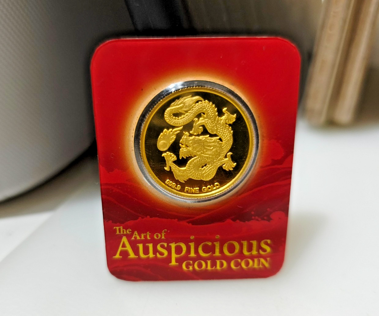 10g 24K Gold Coin Year of the Dragon 2012 99.99% Pure Sealed Limited edition