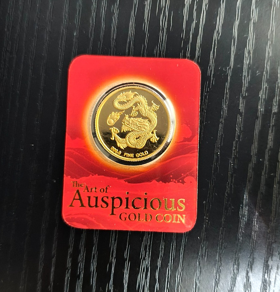 10g 24K Gold Coin Year of the Dragon 2012 99.99% Pure Sealed Limited edition