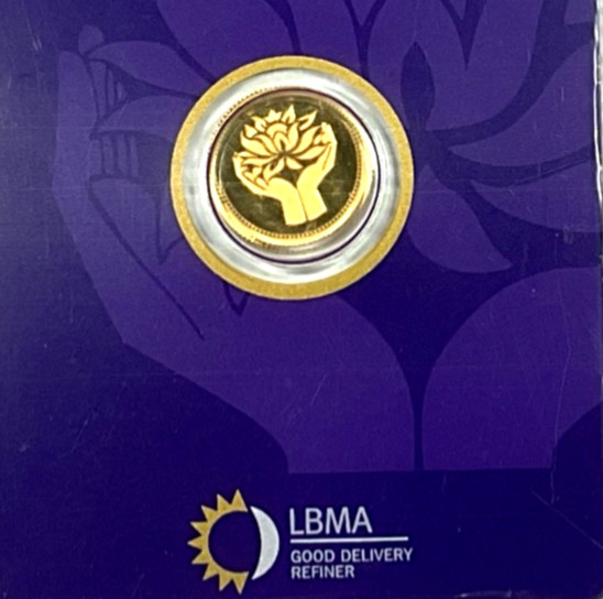 Pamp MMTC Lotus 1 Gram Gold Round – Large Card Assay