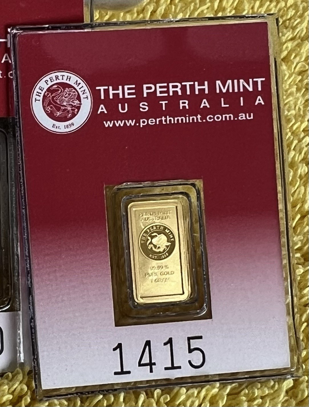 1 gram Oriana Gold Bar – Perth Mint “Old Logo” Oriana – (In Assay) – Free Ship!