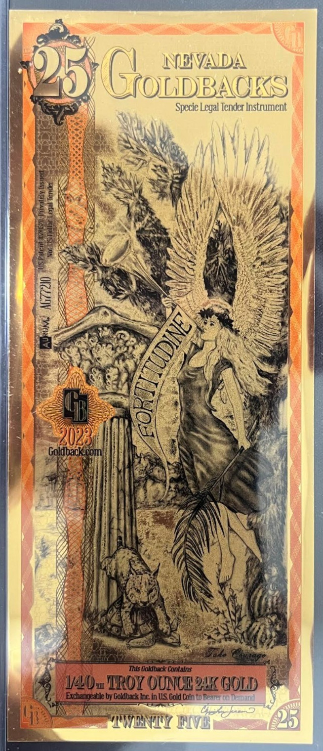 25 NEVADA Goldback – Aurum Gold Foil Note (24k)