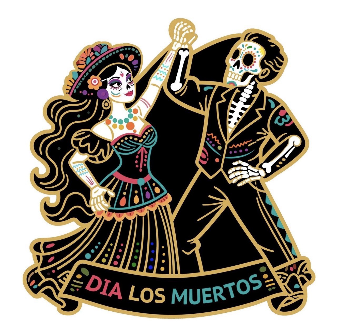 2026 Liberia 1/1000th Gold Carded Dia De Los Muertos Special Shaped with Capsule