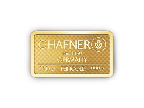 1 oz 1 oz Gold Bar Fine Gold 999.9 – C. Hafner – Certified & Sealed