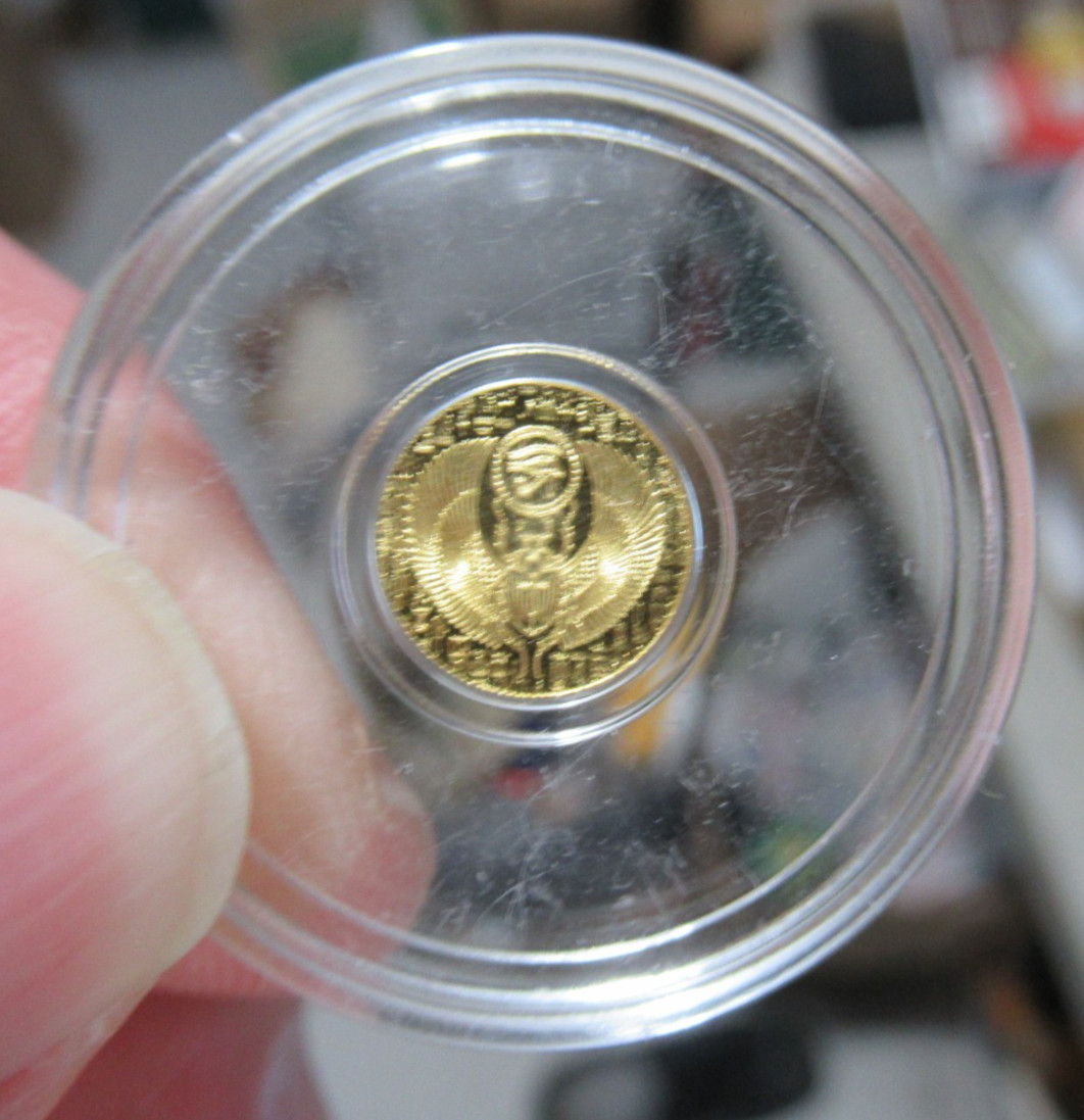 1/200 oz Gold Round: Egyptian Scarabת MPM, 24Kt Gold, 9999 Fine Gold, GIFT