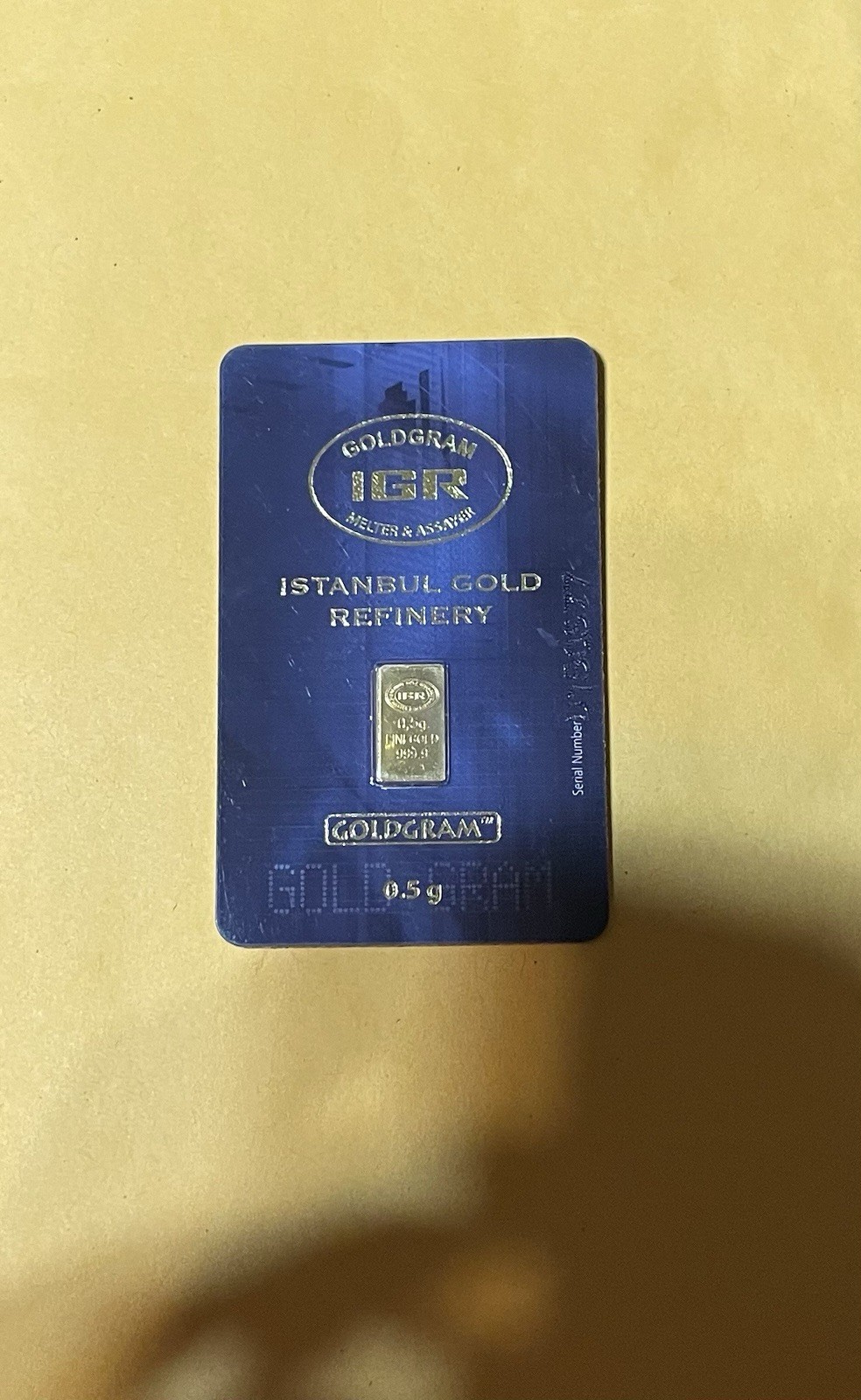 1/2 gram .9999 Fine Gold Bar IGR – 0.5 GRAM Sealed in Assay Card