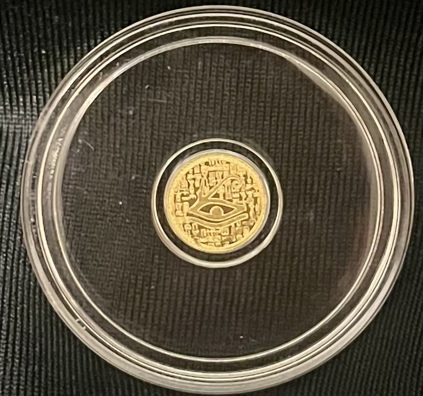1/500oz Gold Egyptian Scarab Round In Capsule .9999 Fine