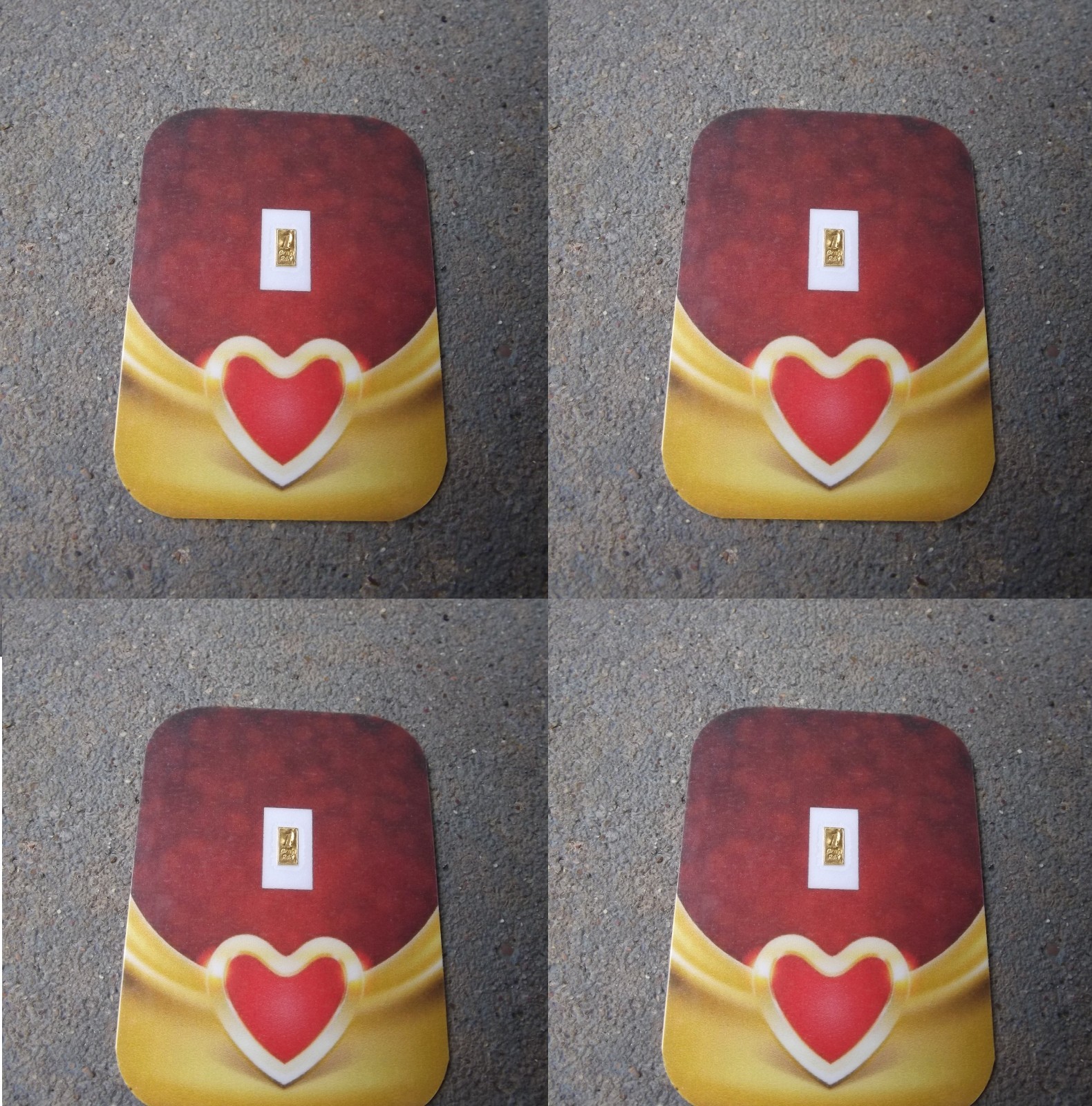4X Valentine Love 1/15th Gr PURE 999 FINE GOLD BULLION MINTED BAR »(¯`v´¯)»