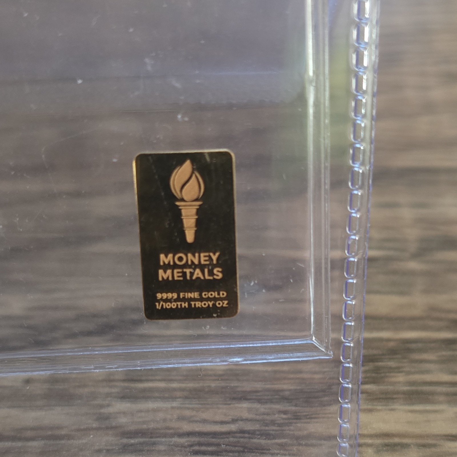 Money Metals .9999 Fine Gold Bar 1/100 Troy oz – Total Content 1/100 Troy oz