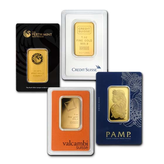 1 oz Gold Bar – Brand Name (Random, In Assay Card) .9999 Fine Gold Secondary