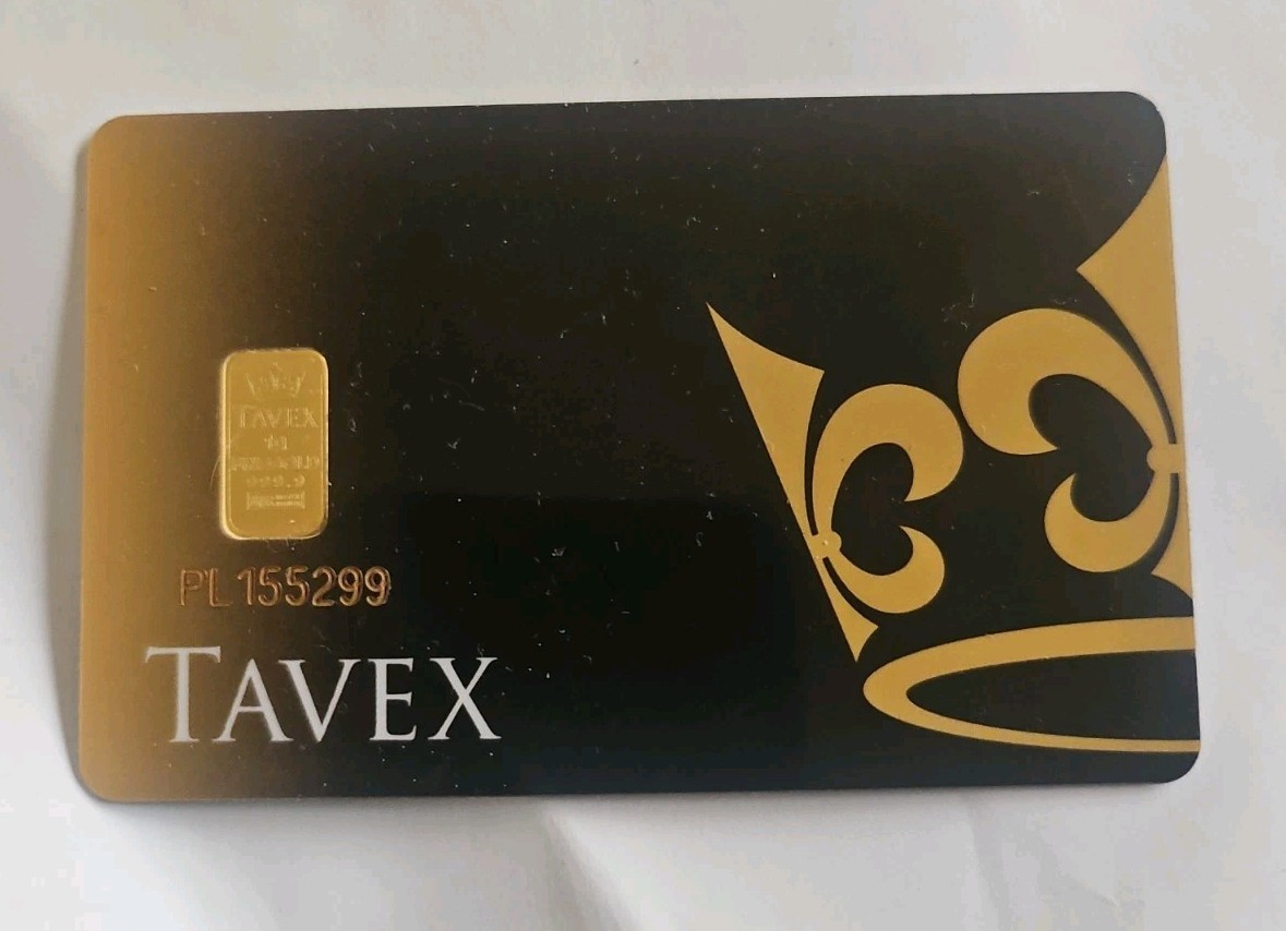 TAVEX Bar 24ct Gold 1g in COA with Hologram