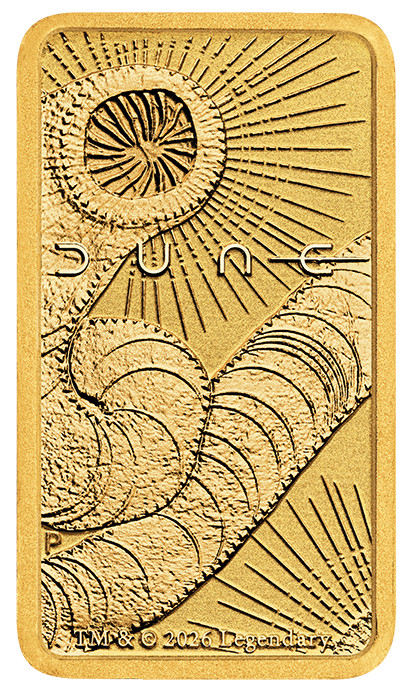 2026 The Perth Mint DUNE Movie 1g .9999 Fine Gold Bar in Card