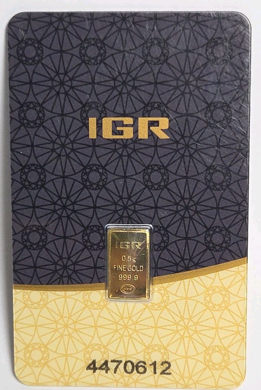 1/2 gram Gold Bar IGR – 0.5 GRAM Sealed in Assay .9999 Fine #681