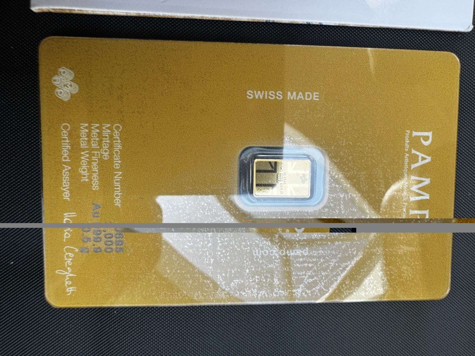 PAMP London Lion 0.5g Gold Bar .9999 Gold Limited 3000 CertiPAMP Sealed