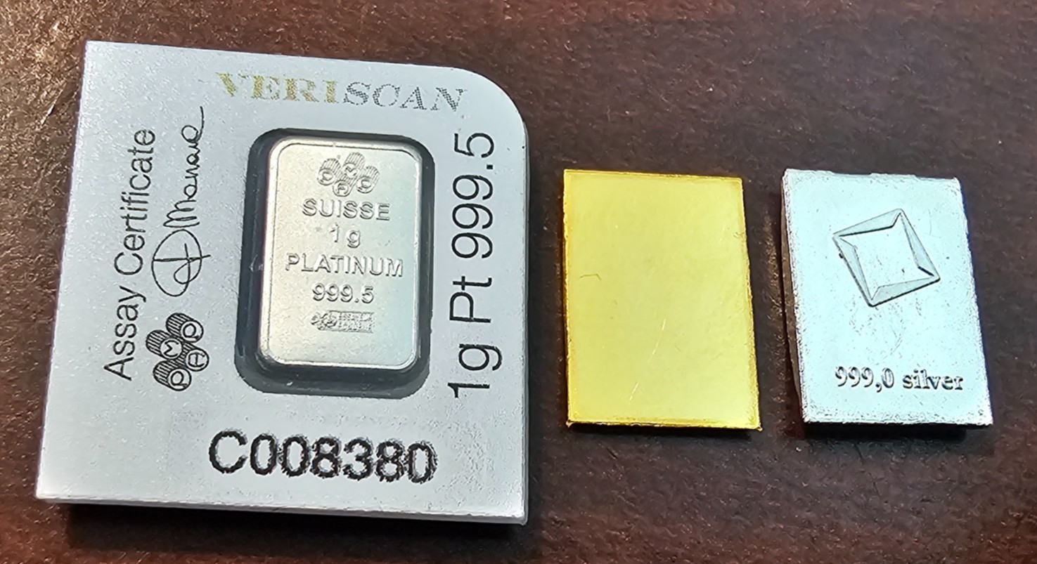 Gram Bars Variety Pack – 1 Gm Valcambi Gold & Silver, 1 Gm Pamp Suisse Platinum