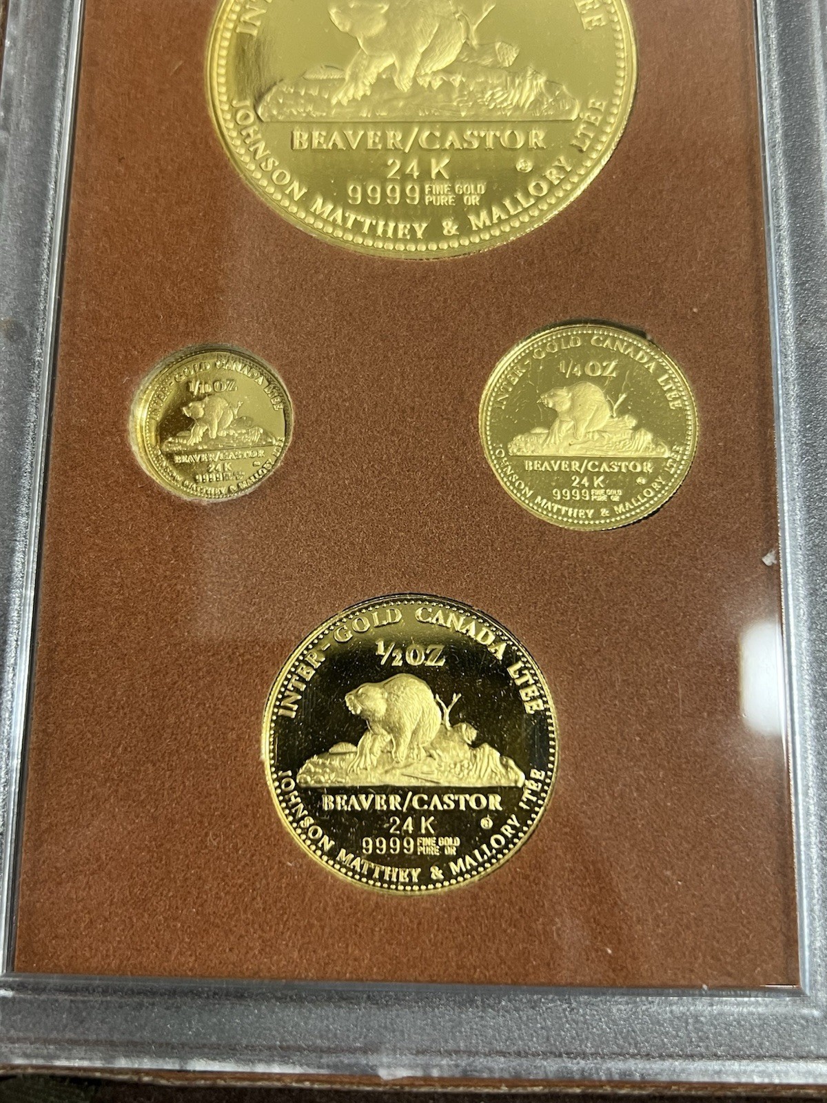 1977 JOHNSON MATTHEY & MALLORY CANADA PROOF BEAVER 8.85 TR. OZ. GOLD 6 COIN SET