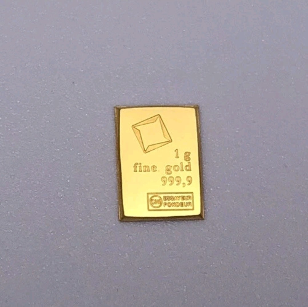 1 GRAM 24K GOLD – PREMIUM VALCAMBI SWISS BULLION .9999 FINE COMBIBAR