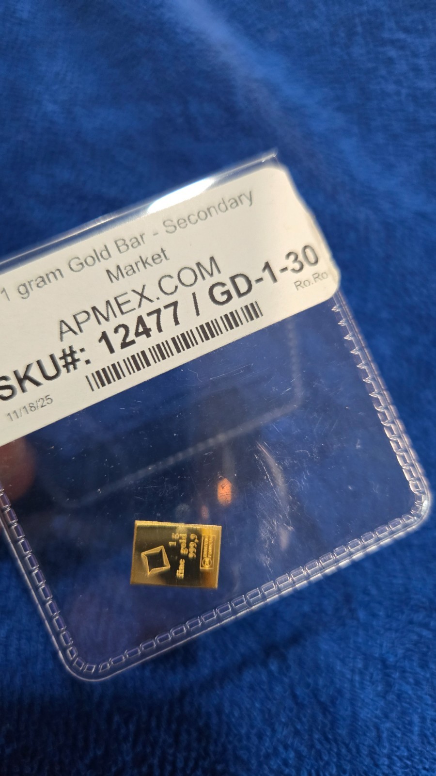 1 gram Gold Bar Valcambi .999 Fine Gold APMEX 24k Gold Bar