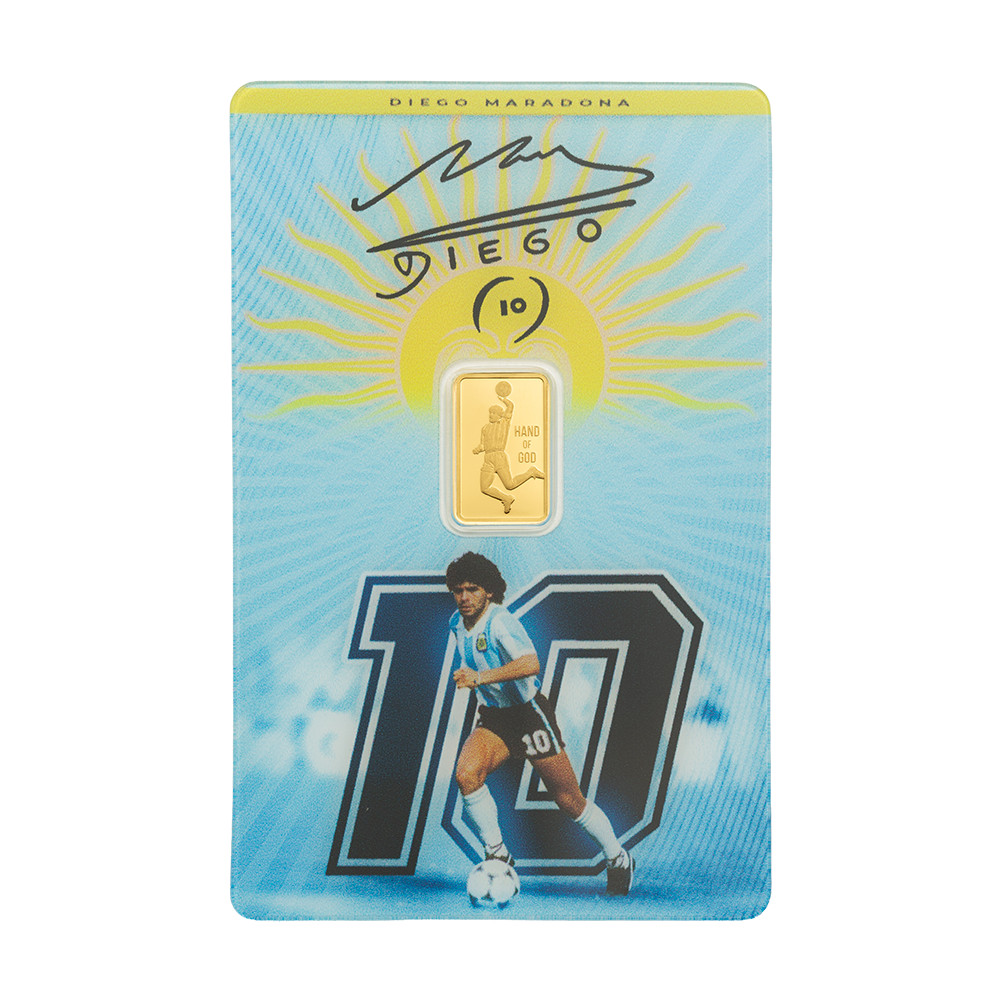DIEGO MARADONA PAMP SUISSE 1 GRAM .9999 Pure 24karat GOLD Bullion Bar